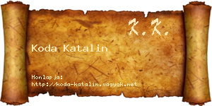 Koda Katalin névjegykártya